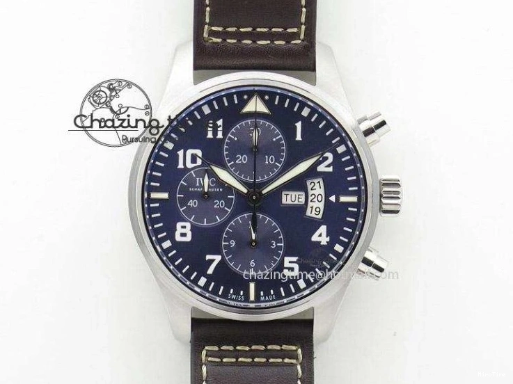 MIROTIME 0514 Pilot Chrono Spitfire IW387903 SS ZF 1:1 Best Edition Black Dial on Brown Leather Strap A OdorResistant 7127